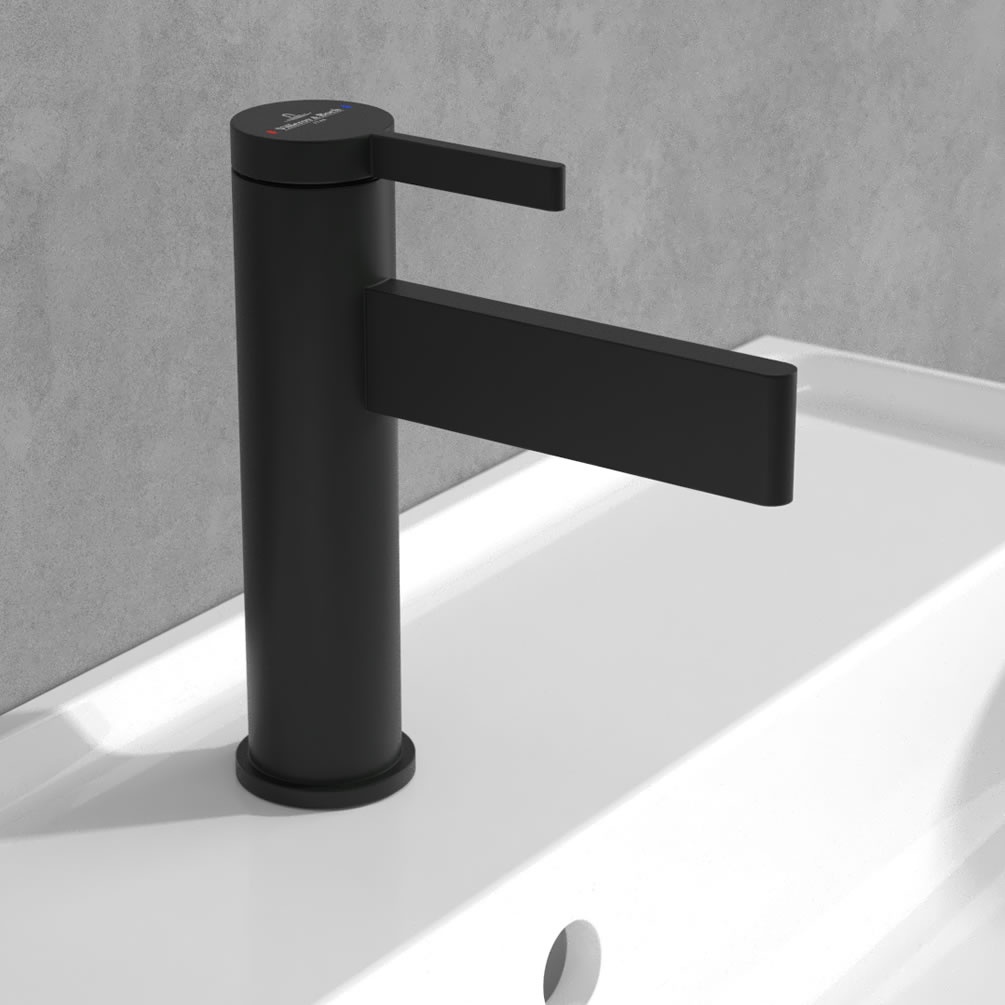 Lifestyle image of Villeroy & Boch Dawn Matt Black Basin Mono Tap
